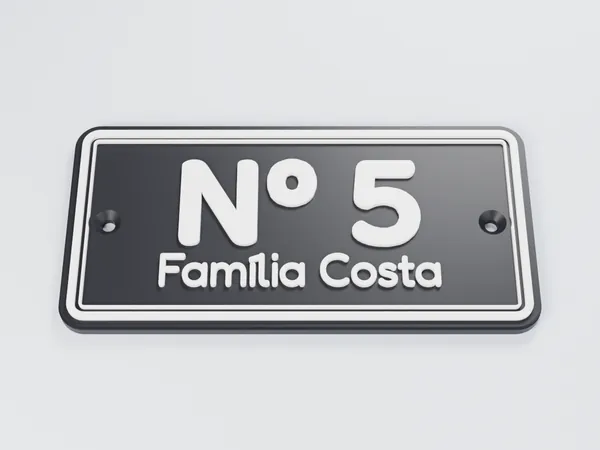 Placa para porta ou caixa do correio